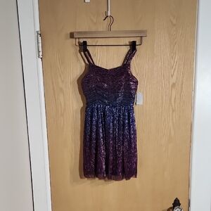 Zhenzi Kids Dress in Purple and Blue